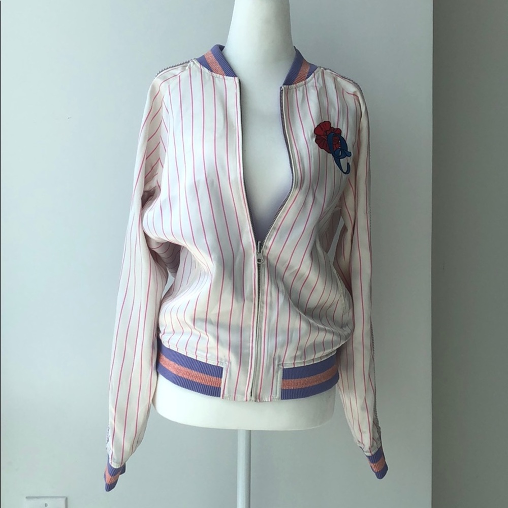 Opening Ceremony Silk Reversible Bomber Jacket